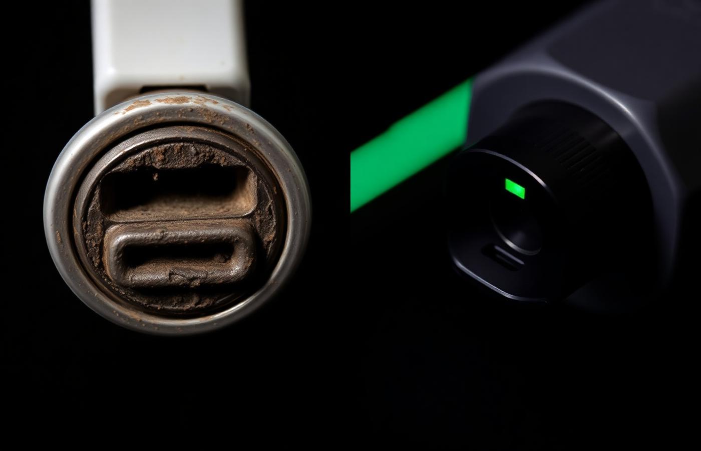 Conector oxidado e recuperado
